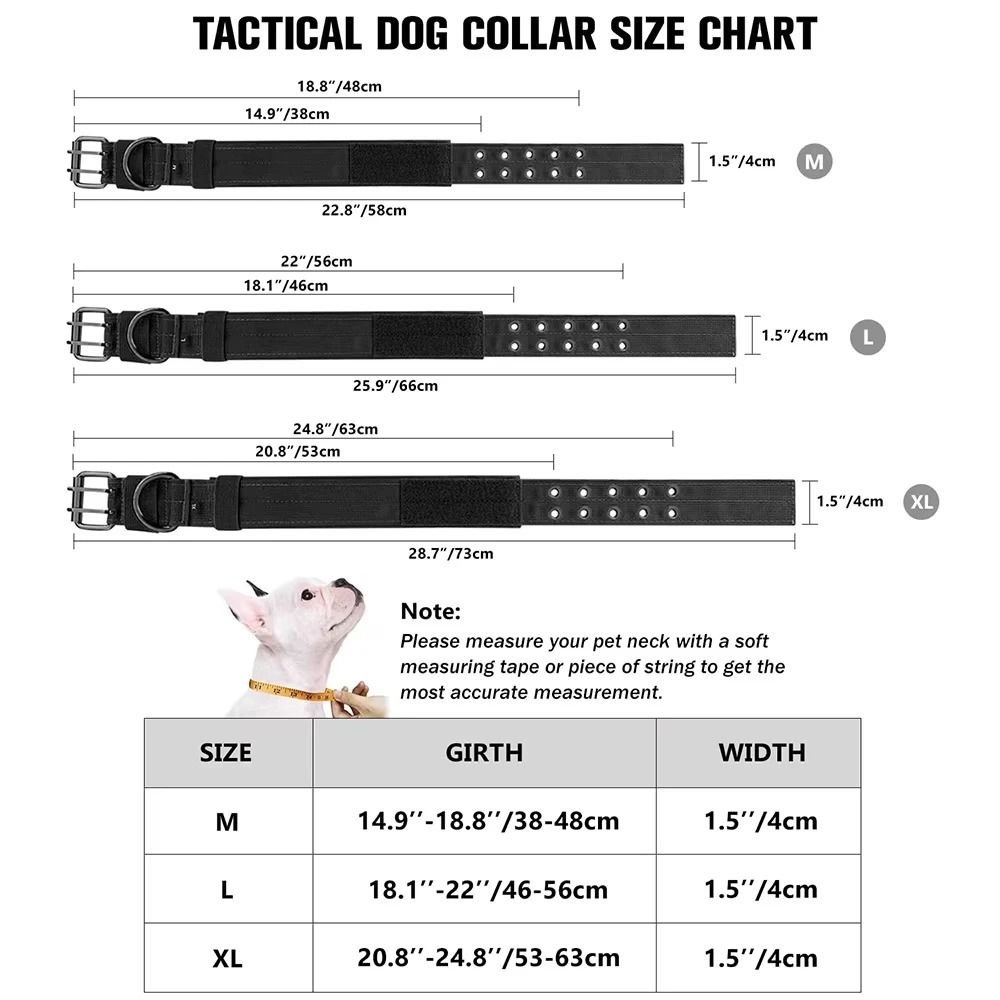 Professional Adjustable Military Dog Collar With Metal Hardware 5