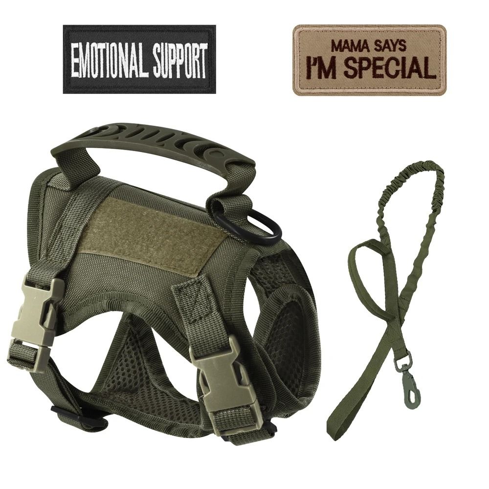 Professional Tactical Nylon Cat And Small Dog Harness Leash Kit 10