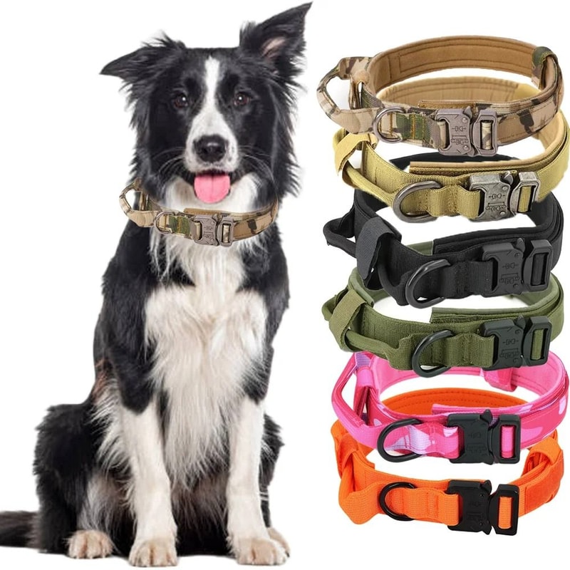 Tactical Military Dog Collar With Integrated Control Handle 0