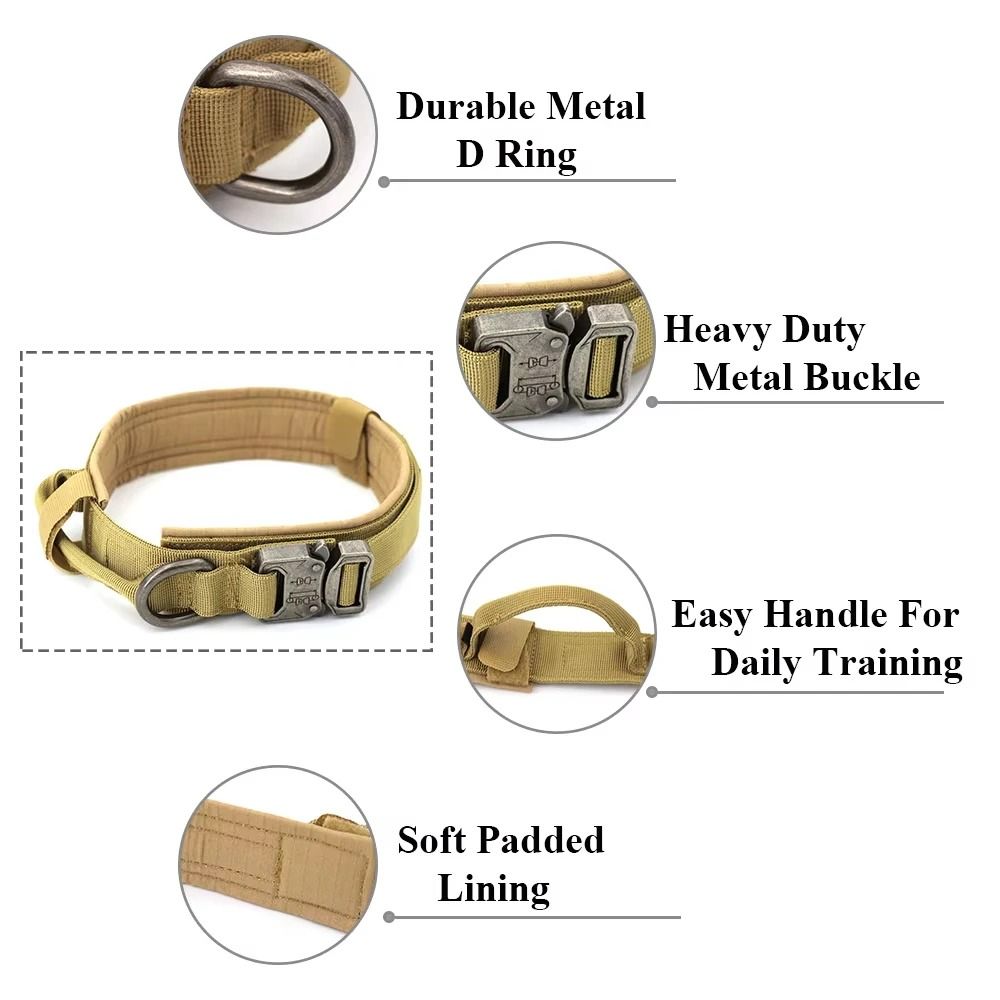 Tactical Military Dog Collar With Integrated Control Handle 4