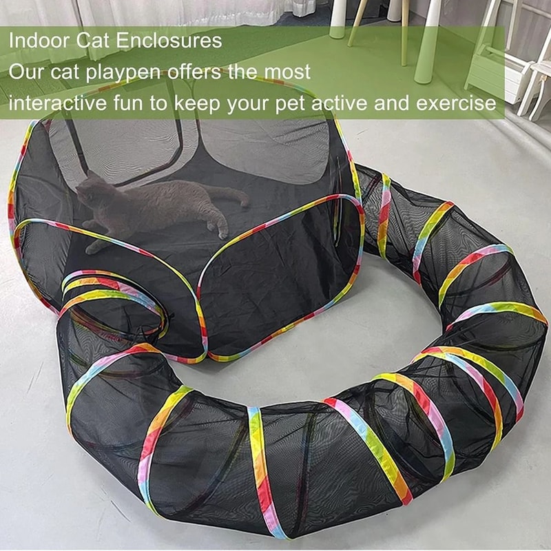 Outdoor Cat Playground And Portable Tunnel Set 3
