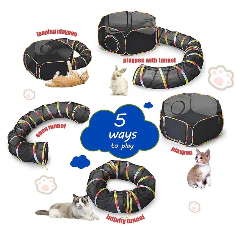 Outdoor Cat Playground And Portable Tunnel Set 5