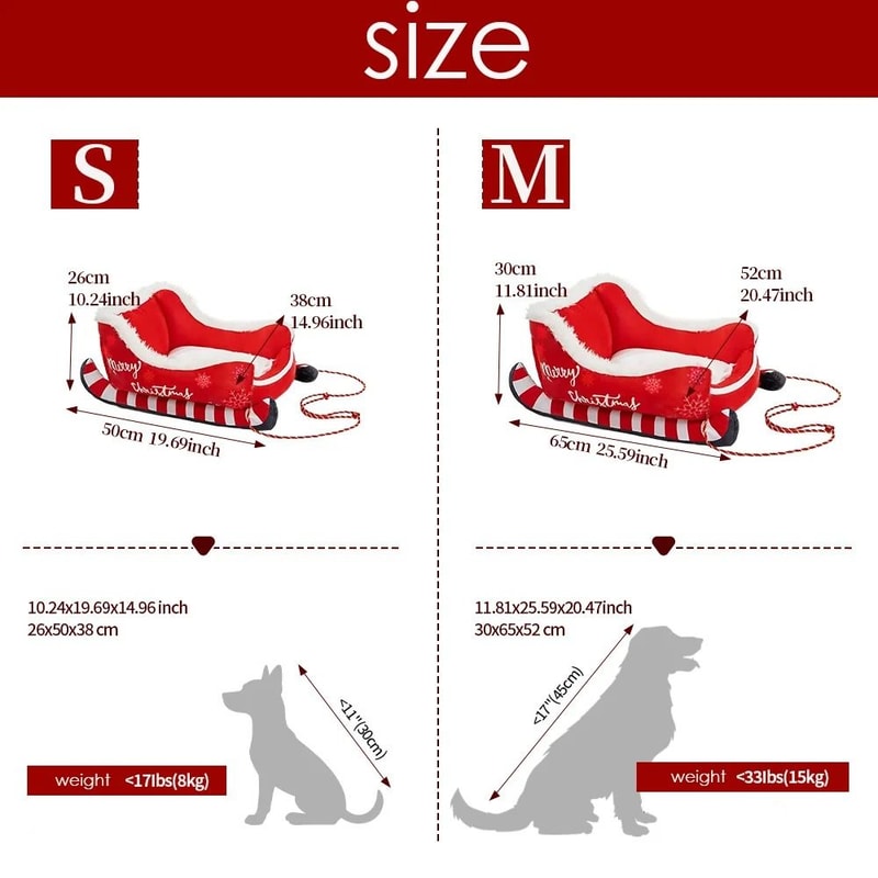 Christmas Sleigh Festive Plush Pet Bed 5