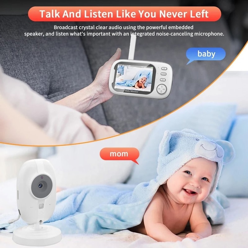 Wireless Video Baby Monitor With Night Vision And Temperature Monitoring 2