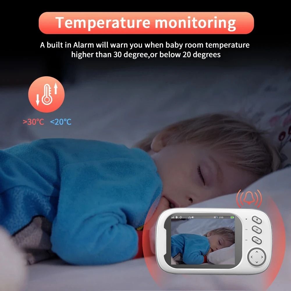 Wireless Video Baby Monitor With Night Vision And Temperature Monitoring 3