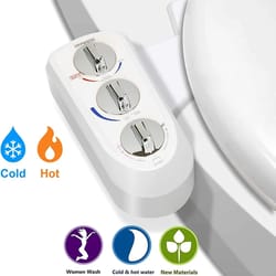 mechanical bidet toilet attachment with hot and cold water
