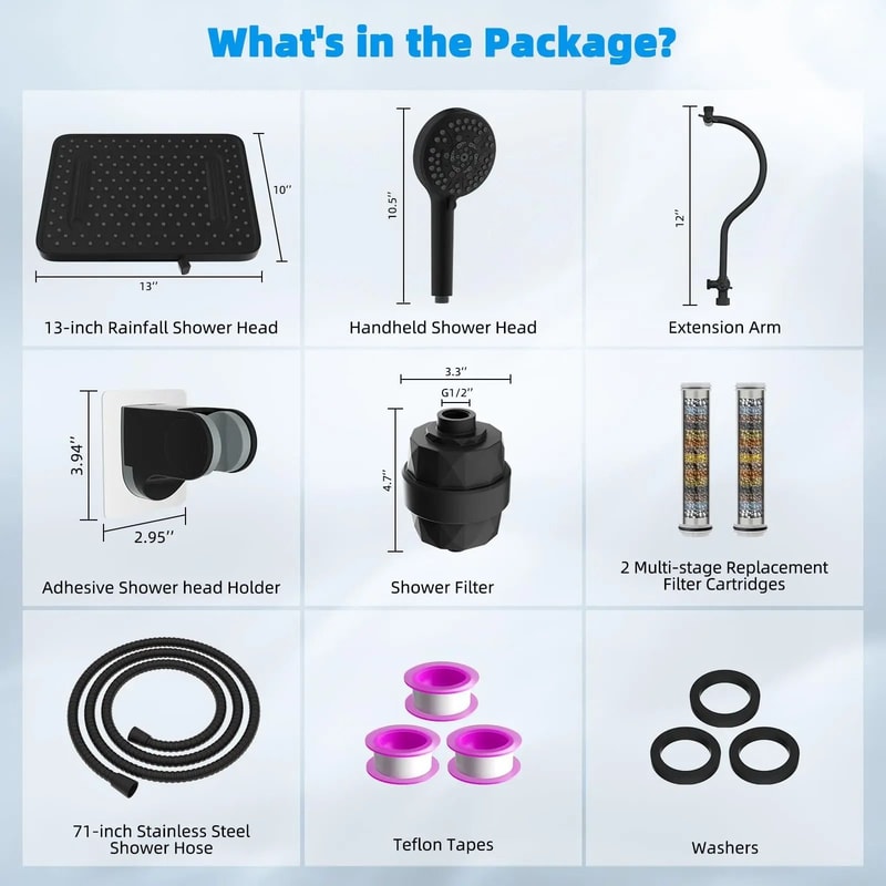 Upgraded Dual Filtered Rainfall And Handheld Shower Combo 6