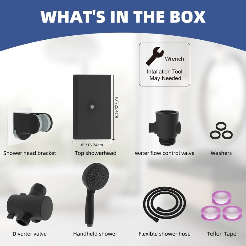 10 In Metal Rainfall Shower Head With Handheld Spray Combo 5