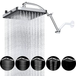 13 in high-pressure rainfall shower head with extension arm