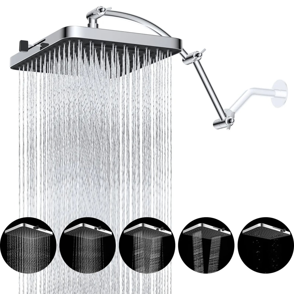 13 In HighPressure Rainfall Shower Head With Extension Arm 1