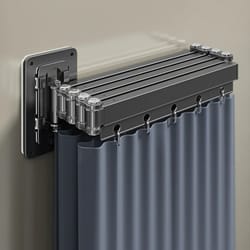 invisible folding shower partition and waterproof curtain set