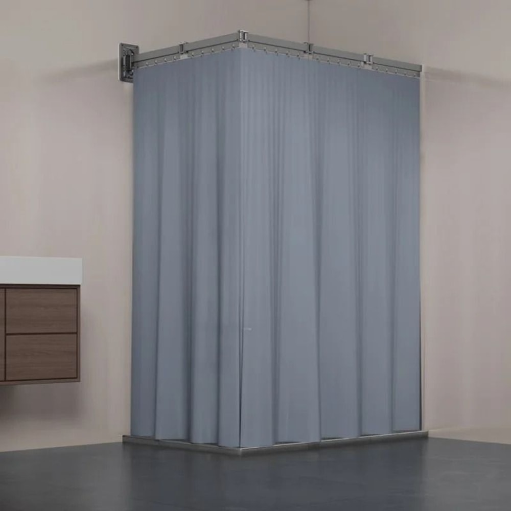 Invisible Folding Shower Partition And Waterproof Curtain Set 3