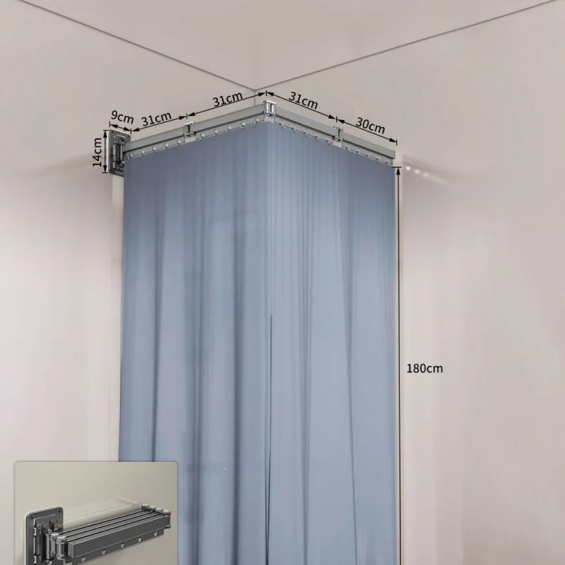 Invisible Folding Shower Partition And Waterproof Curtain Set 7