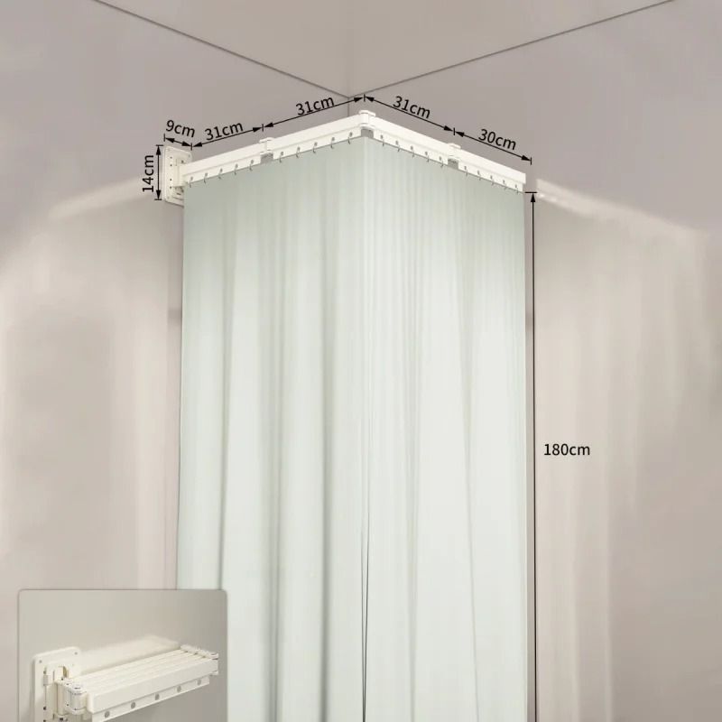 Invisible Folding Shower Partition And Waterproof Curtain Set 8