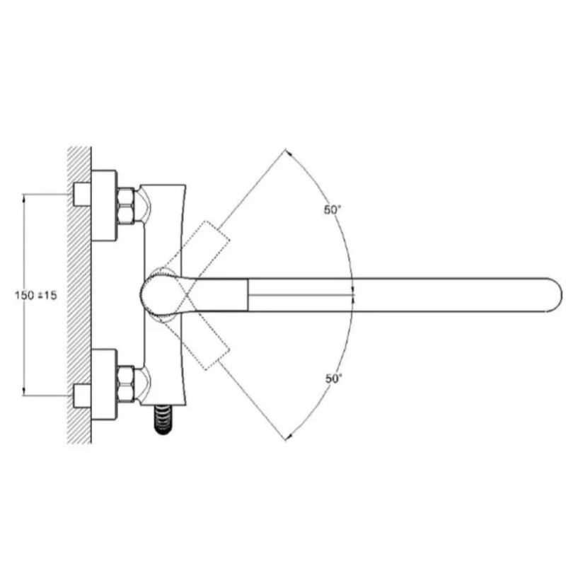 Wall Mounted Dual Spout Bathtub Faucet And Shower Mixer 4