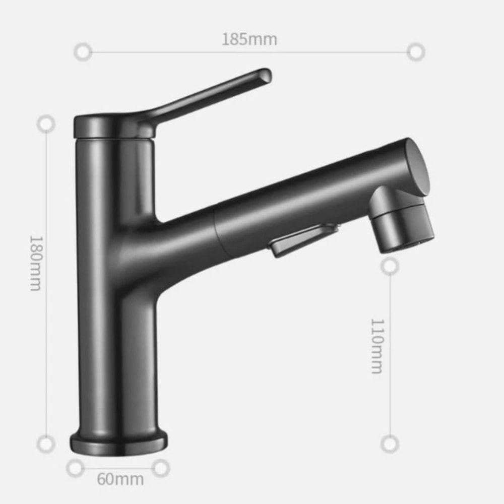 Modern Pull Out Bathroom Sink Faucet With Dual Mode Sprayer 6