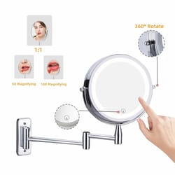 double sided wall mounted magnifying makeup mirror