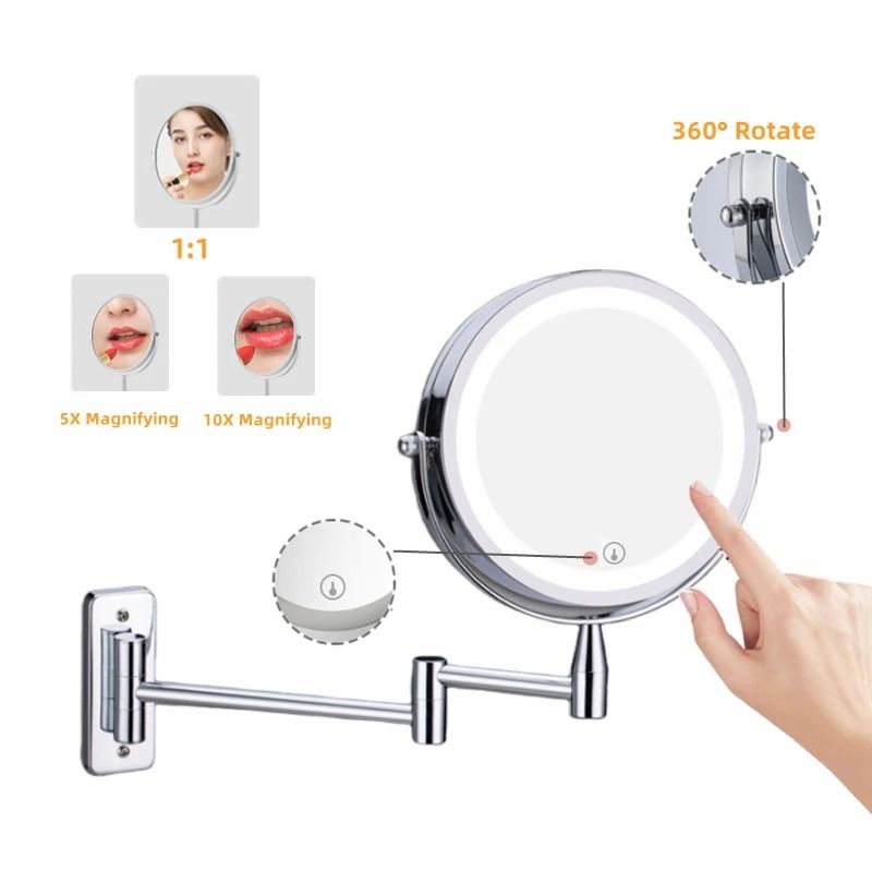Double Sided Wall Mounted Magnifying Makeup Mirror 0