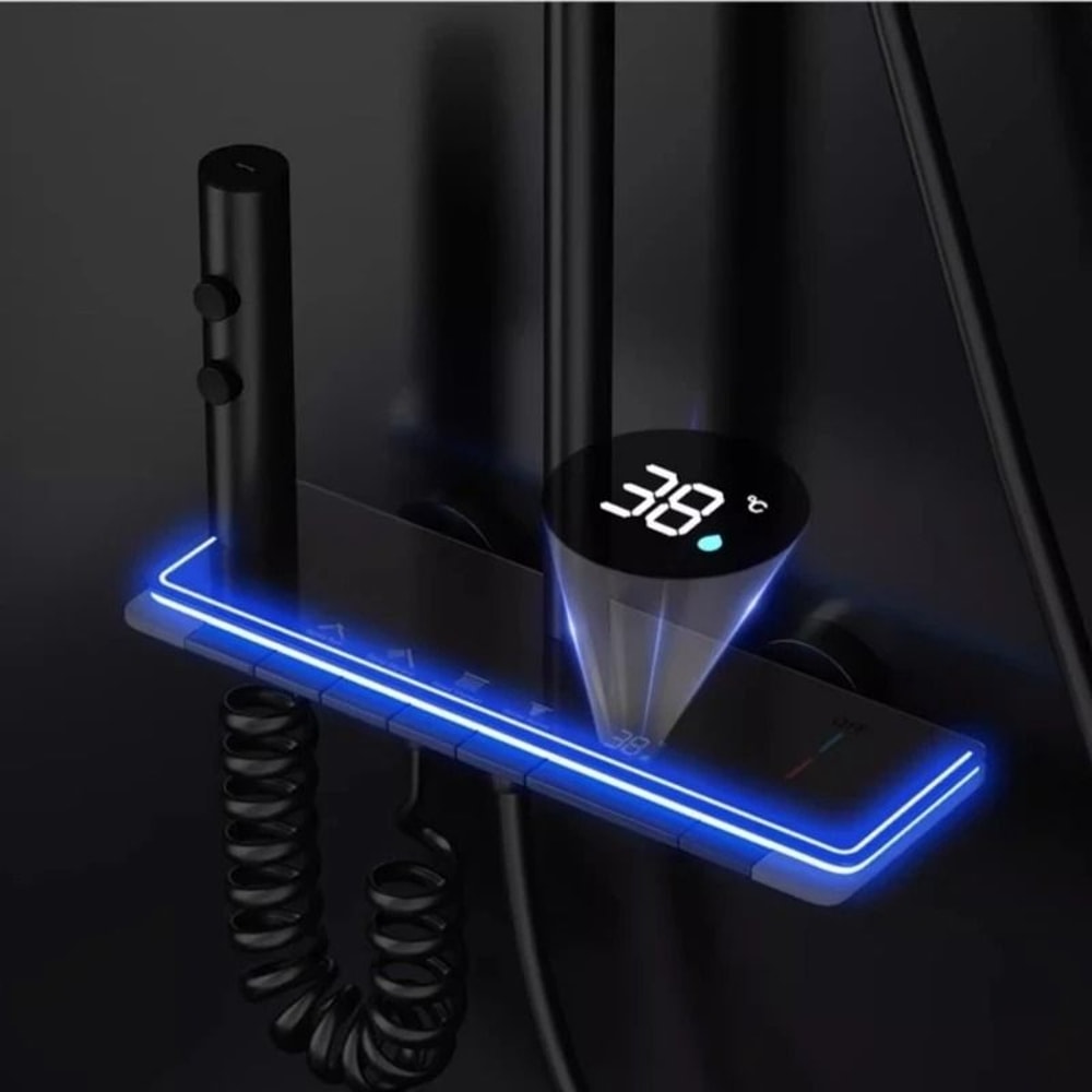Luxury Digital Display Shower System With Ambient Lighting And Piano Keys 2
