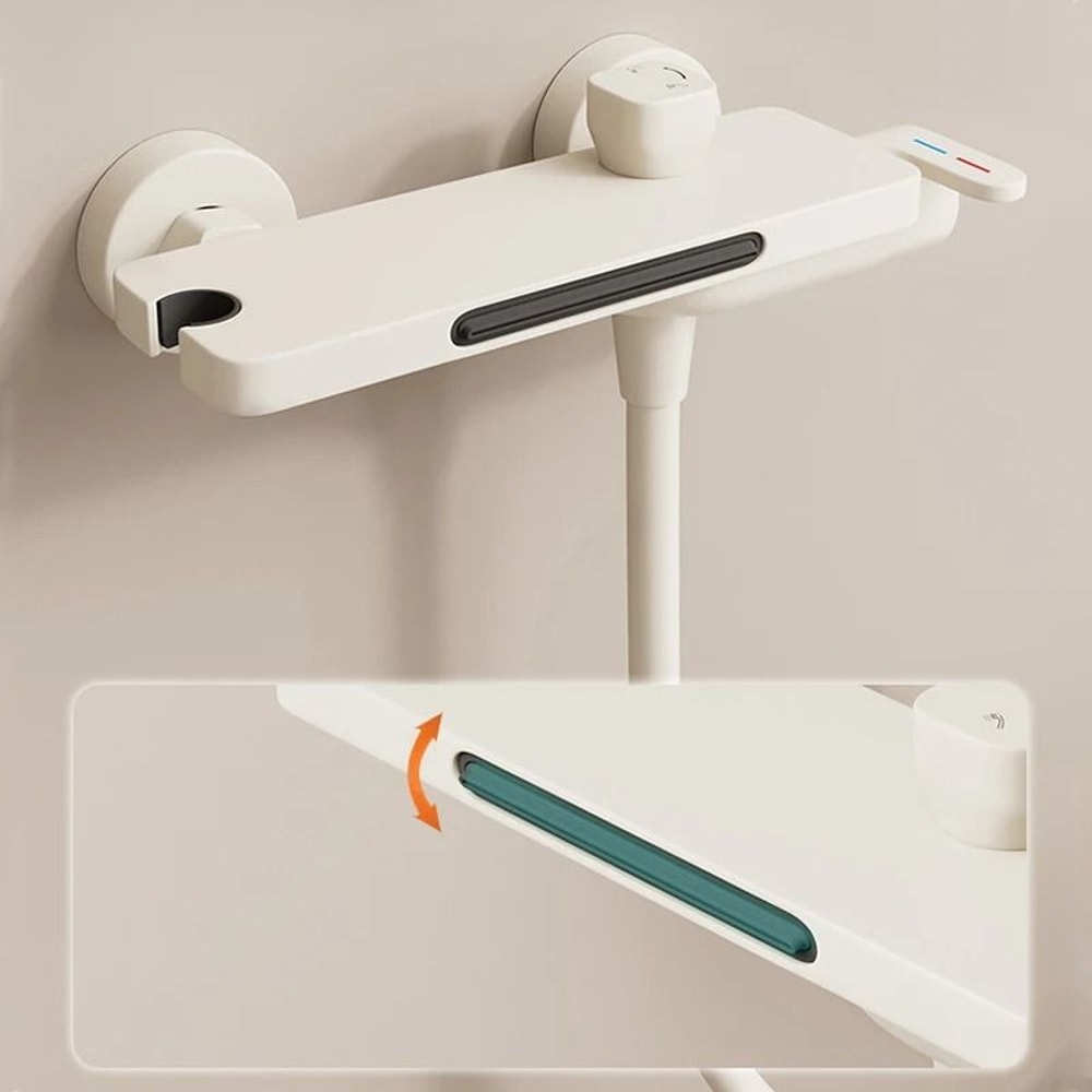 Wall Mounted Waterfall Bathtub Faucet With Handheld Shower Head 4