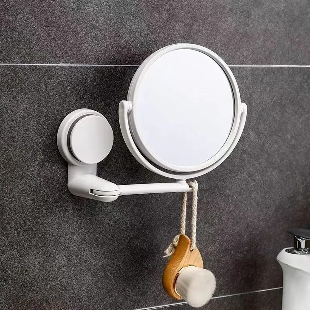 Double Sided Wall Mounted Makeup Mirror With Suction Arm 1