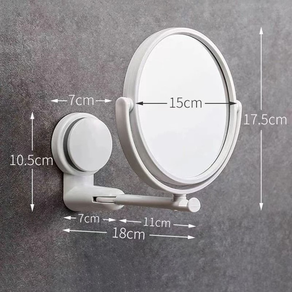 Double Sided Wall Mounted Makeup Mirror With Suction Arm 5
