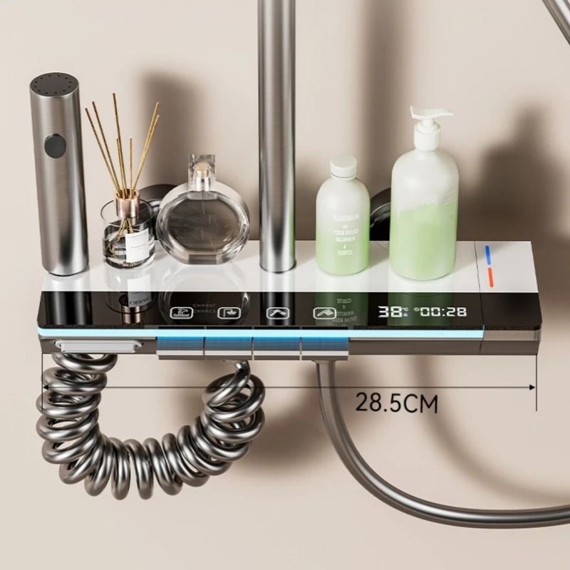 Luxury Digital Temperature Display Shower System With 4 Way Water Outlet 2