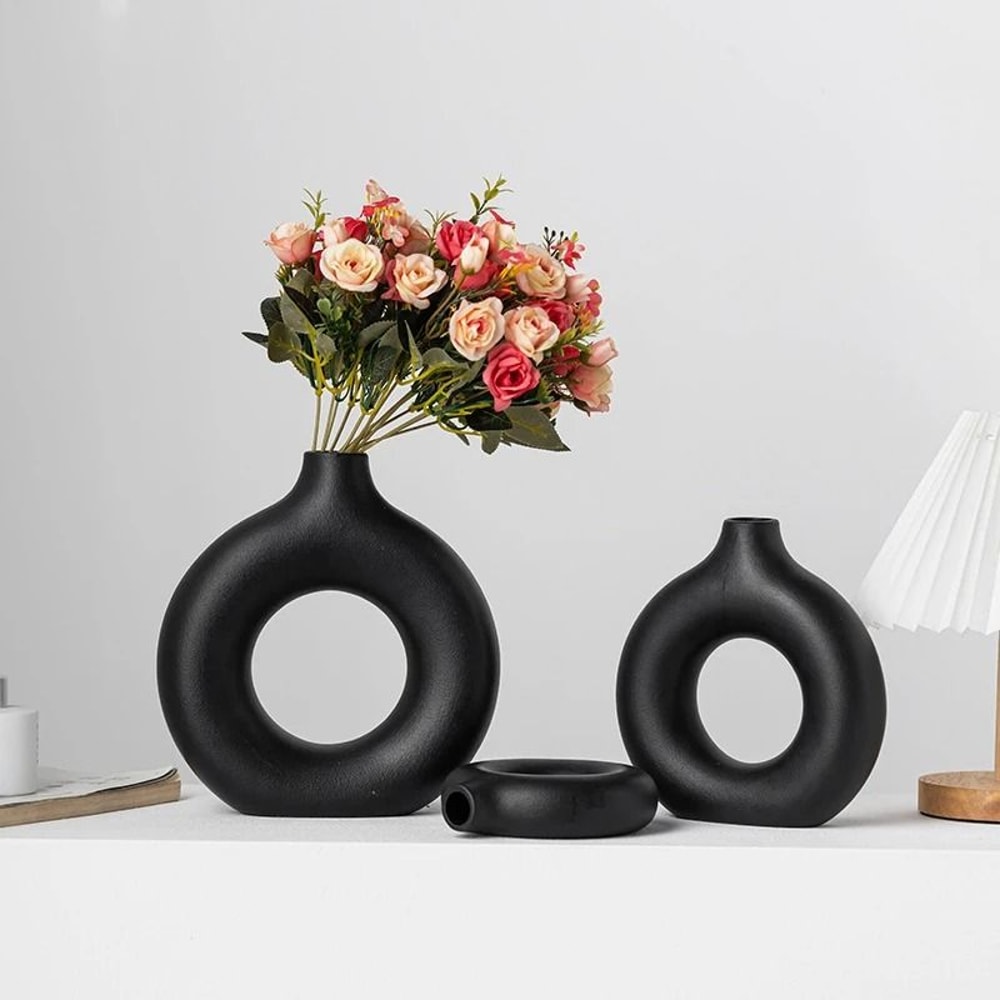 Nordic Minimalist Donut Vase For Modern Home Decor 5