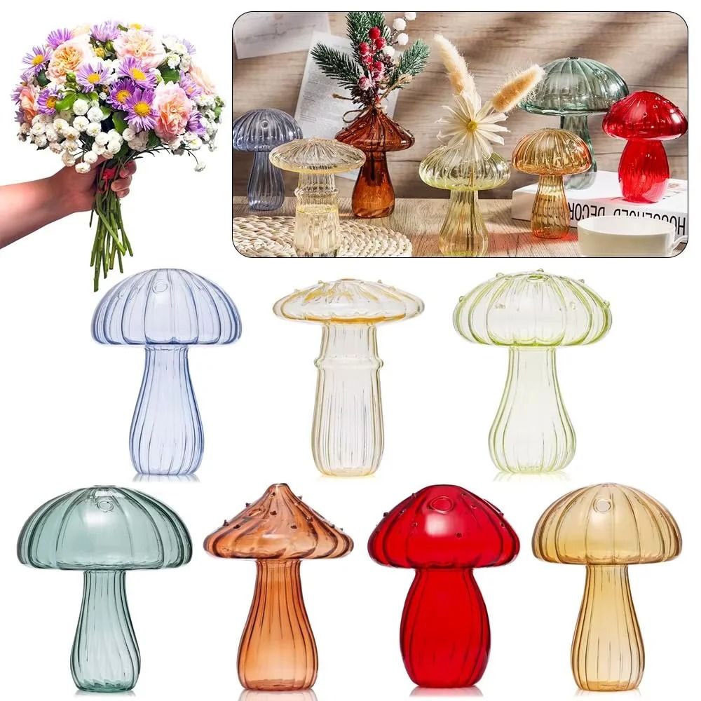 Whimsical Mushroom Glass Hydroponic Vase And Aromatherapy Bottle 0