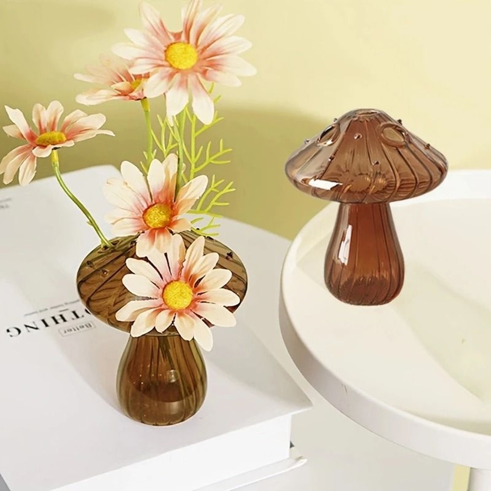 Whimsical Mushroom Glass Hydroponic Vase And Aromatherapy Bottle 1