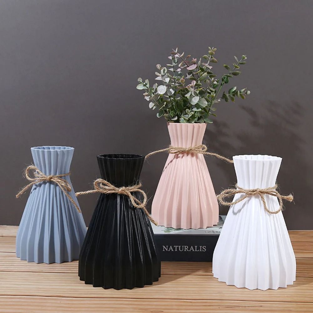 Modern Origami Style Plastic Pleated Flower Vase 4