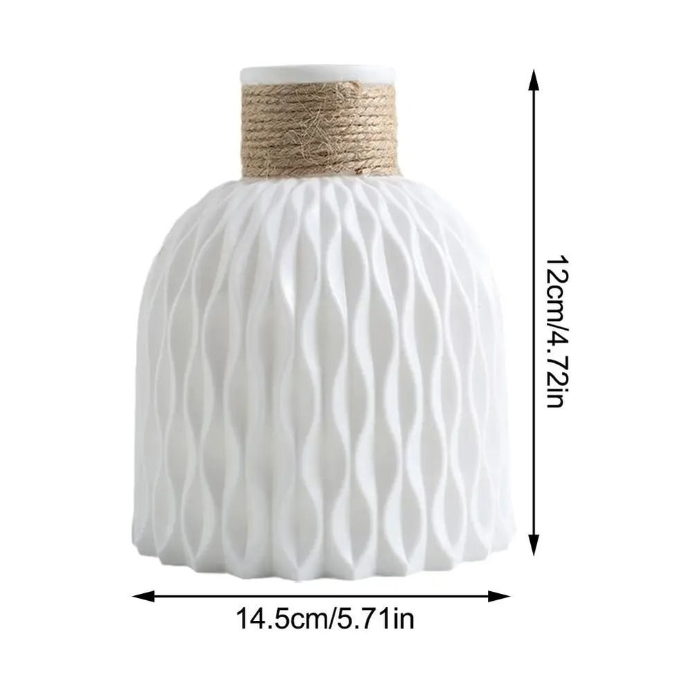 Shatterproof Porcelain Imitation Rope Plastic Vase 4