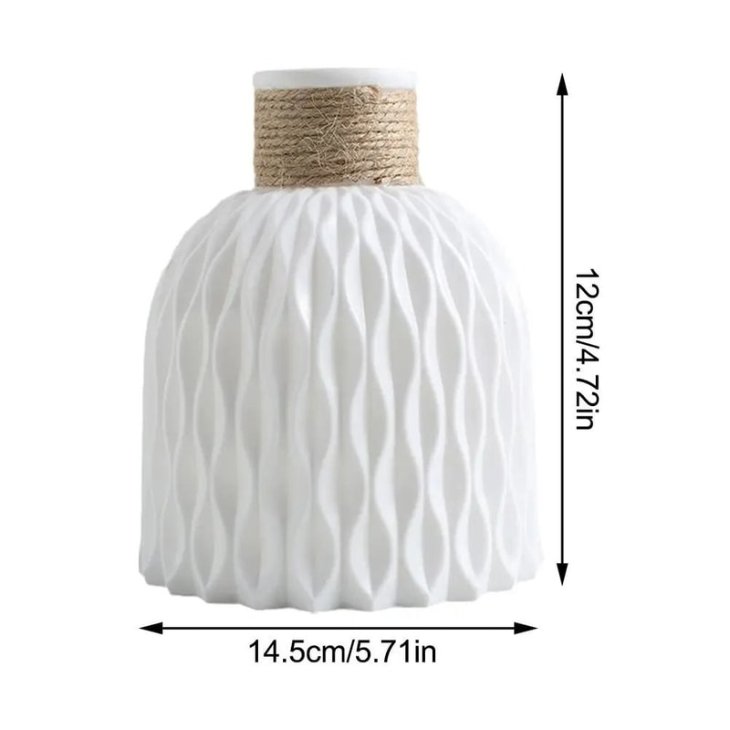 Shatterproof Porcelain Imitation Rope Plastic Vase 4