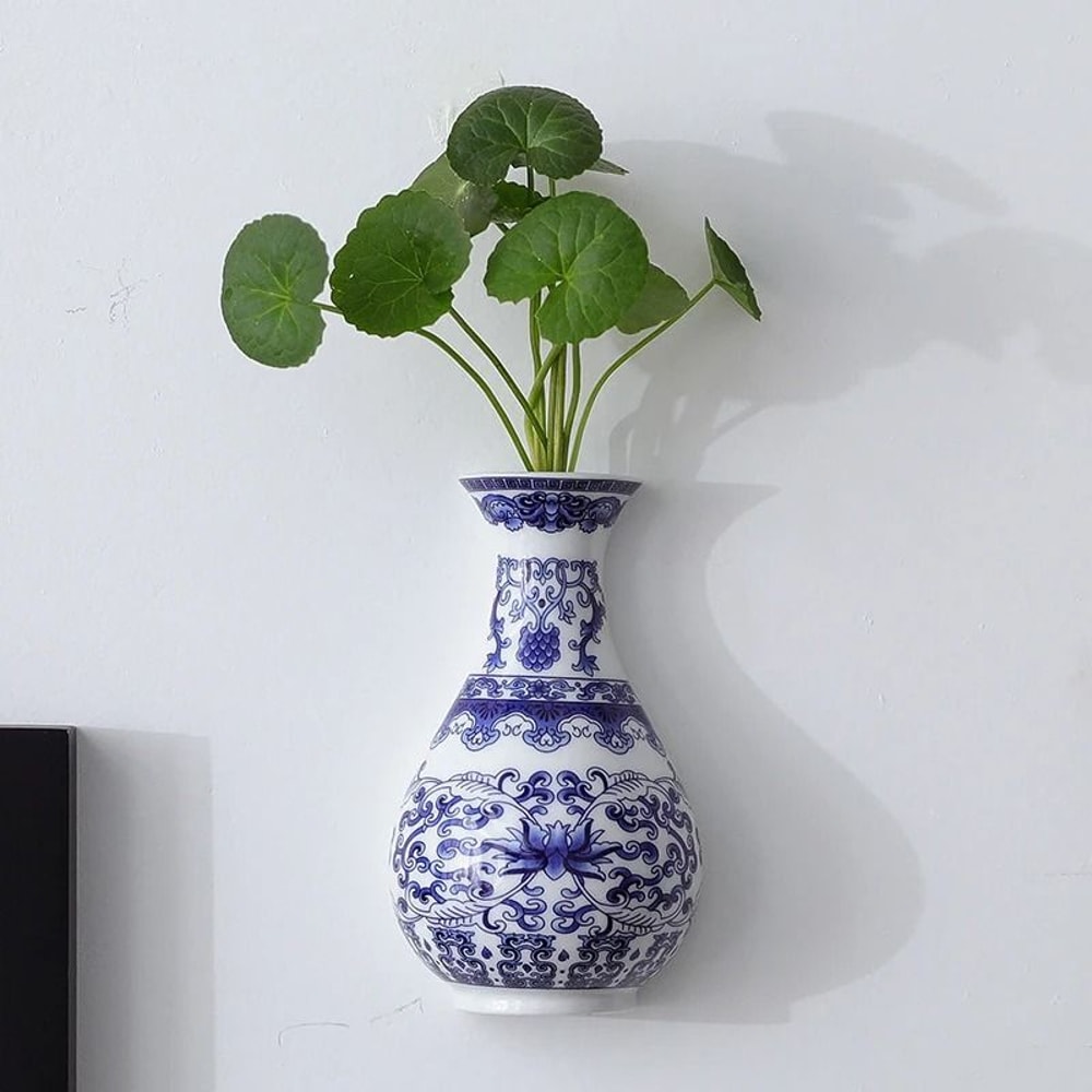 Antique Blue And White Porcelain Wall Hanging Vase 2