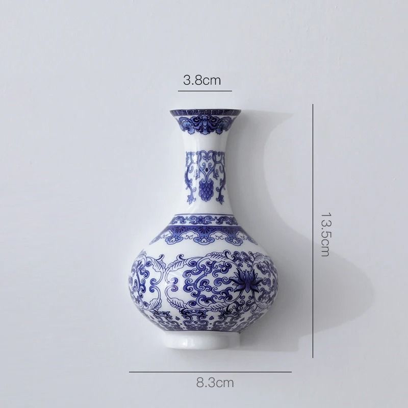 Antique Blue And White Porcelain Wall Hanging Vase 3