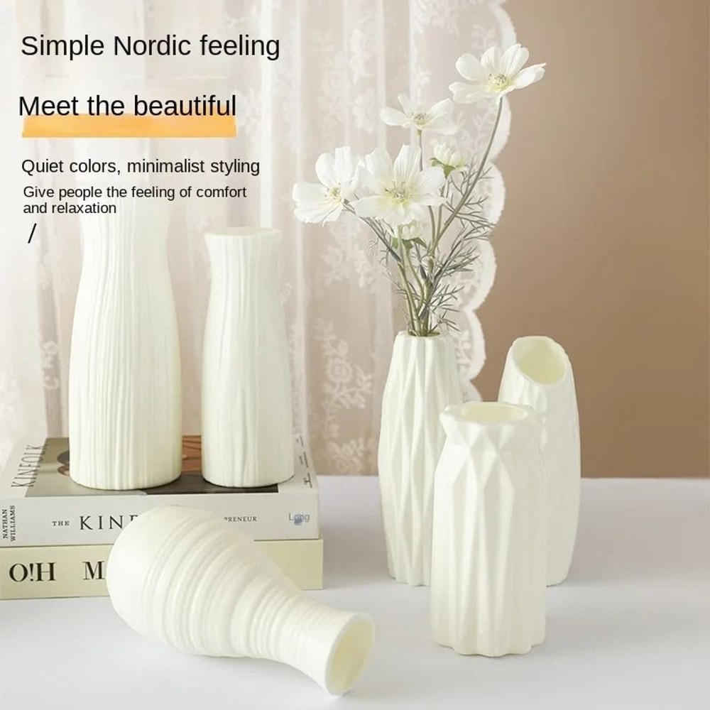 Minimalist Silver Willow Simple Plastic Vase 2