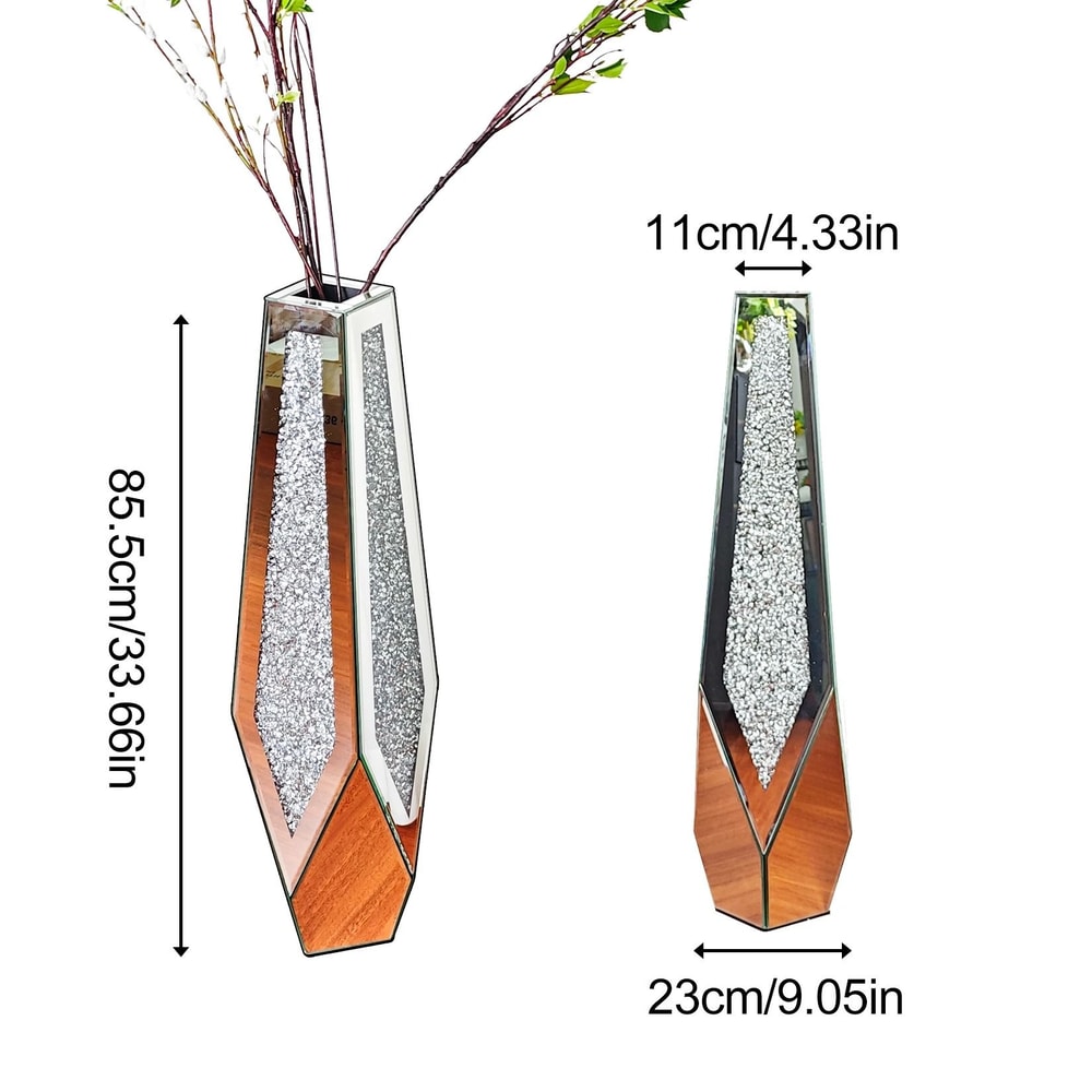 Modern Crushed Diamond Tall Floor Mirror Vase 6