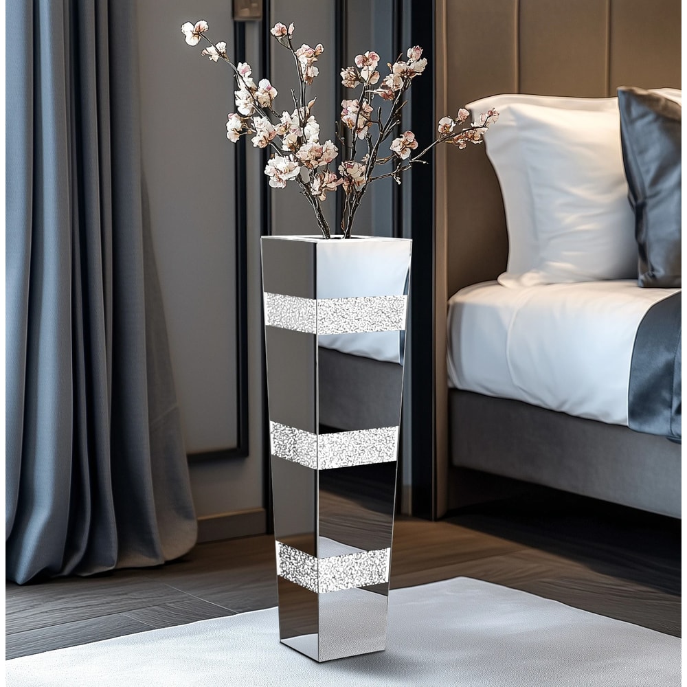 Modern Crushed Diamond Tall Floor Mirror Vase 8