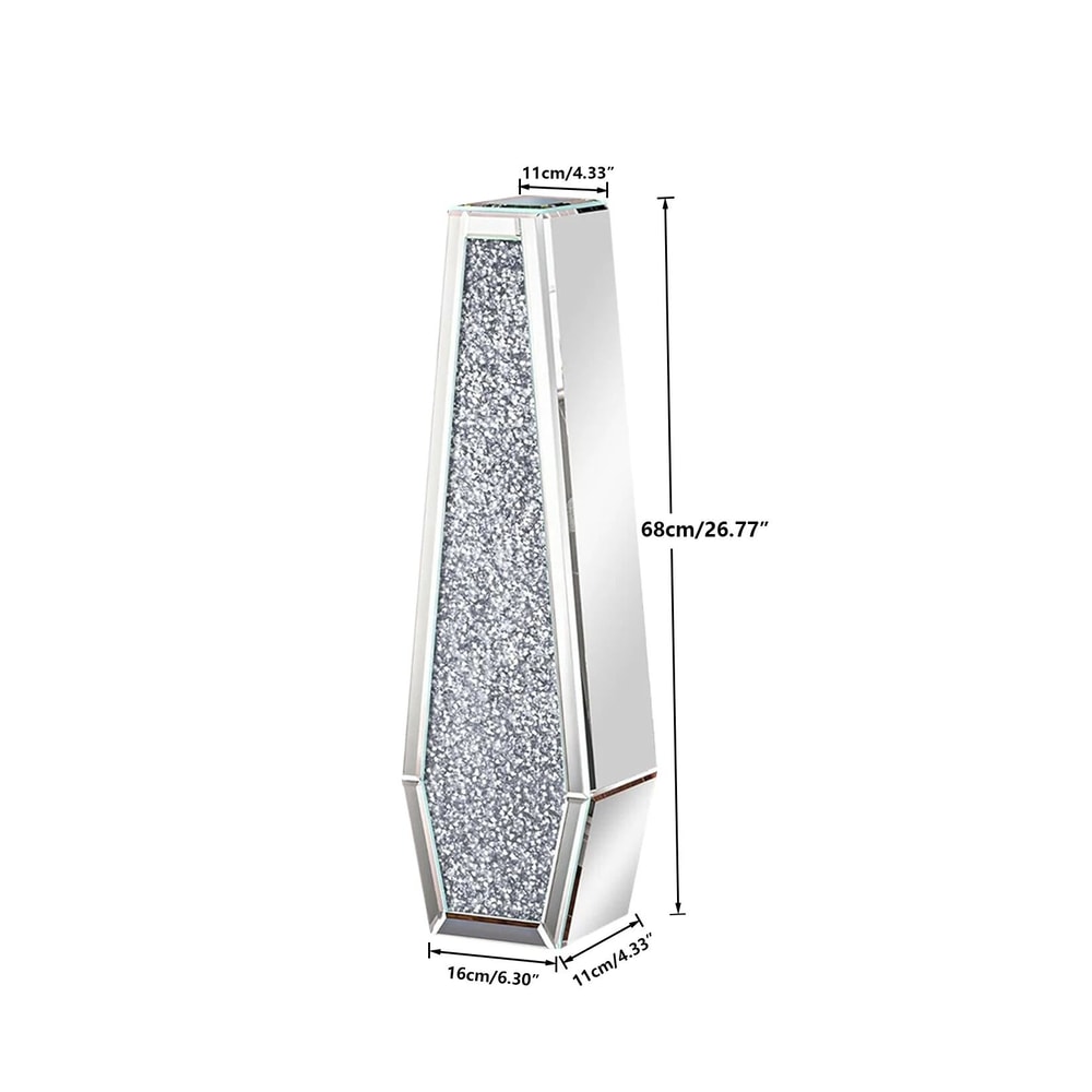 Contemporary Crushed Diamond Mirrored Floor Vase Collection 4