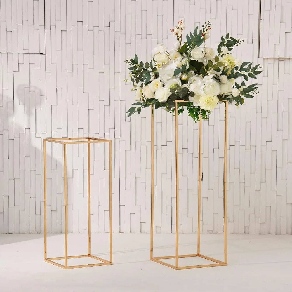 Elegant Gold Wedding Flower Vase Stand Set 2