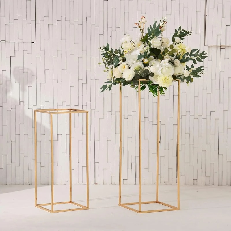 Elegant Gold Wedding Flower Vase Stand Set 2