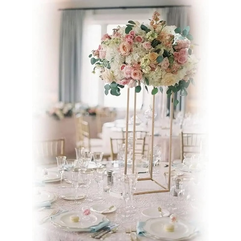 Elegant Gold Wedding Flower Vase Stand Set 5