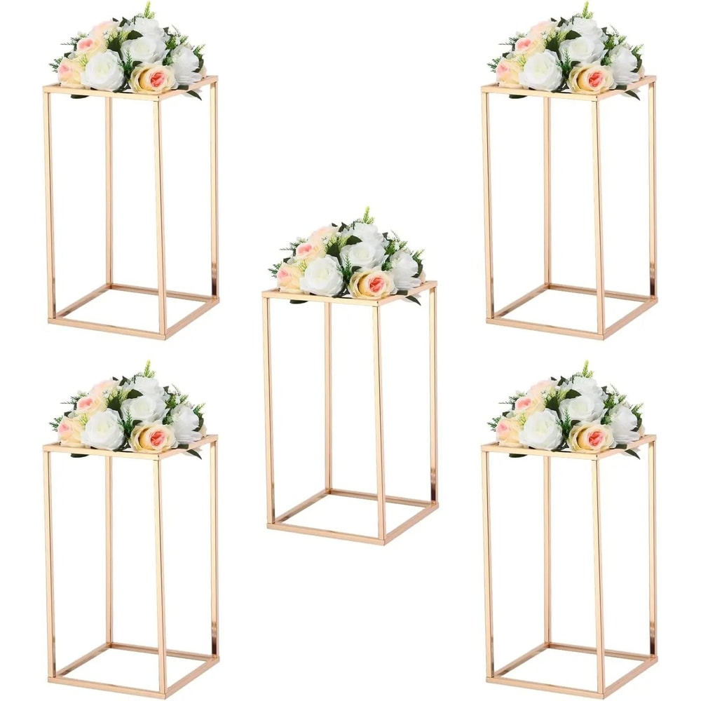 Elegant Gold Wedding Flower Vase Stand Set 6