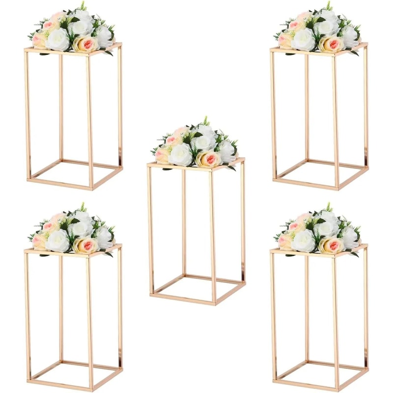 Elegant Gold Wedding Flower Vase Stand Set 6
