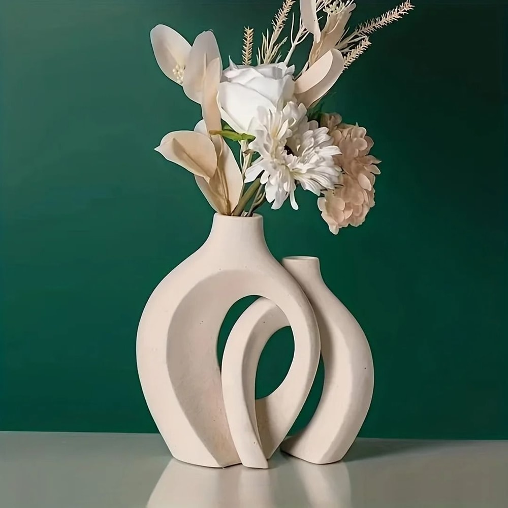 Hollow Nordic Modern Ceramic Vase Set 3