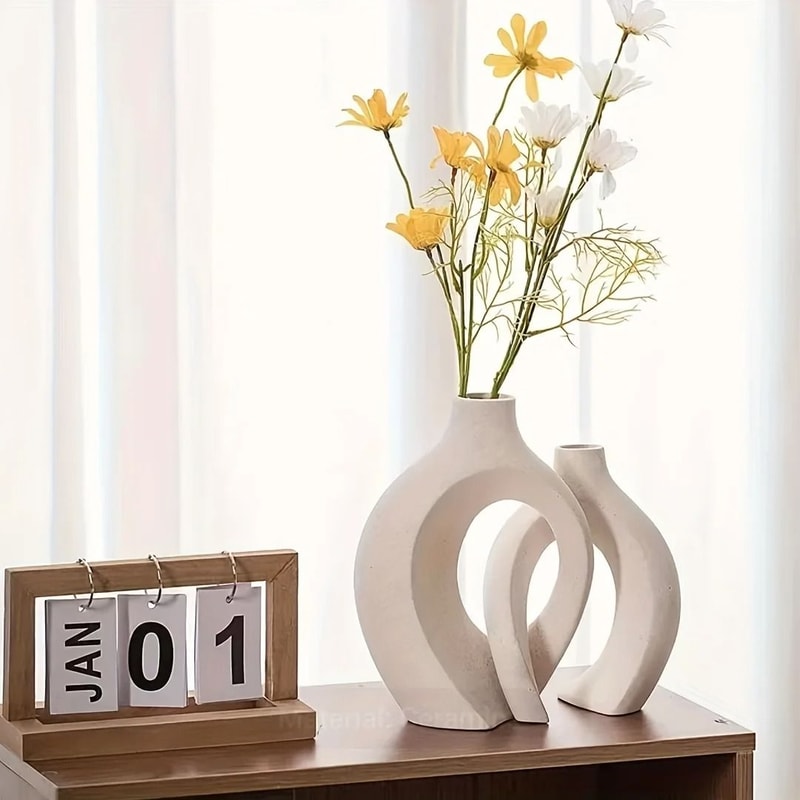 Hollow Nordic Modern Ceramic Vase Set 4