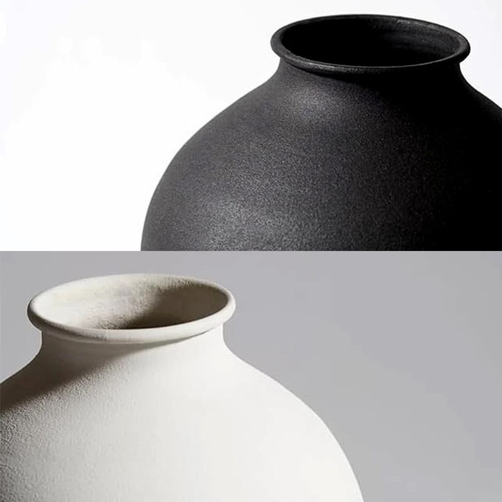 Minimalist Matte Black Metal Vase 2