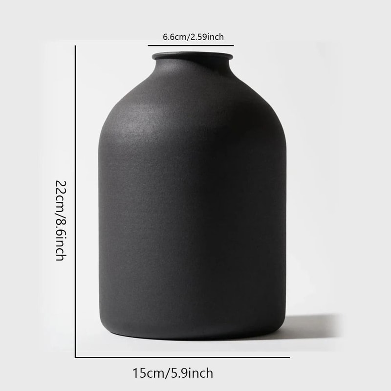 Minimalist Matte Black Metal Vase 7