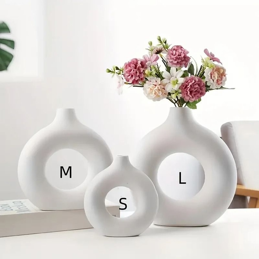 Durable Plastic Modern Decorative Donut Vase 1
