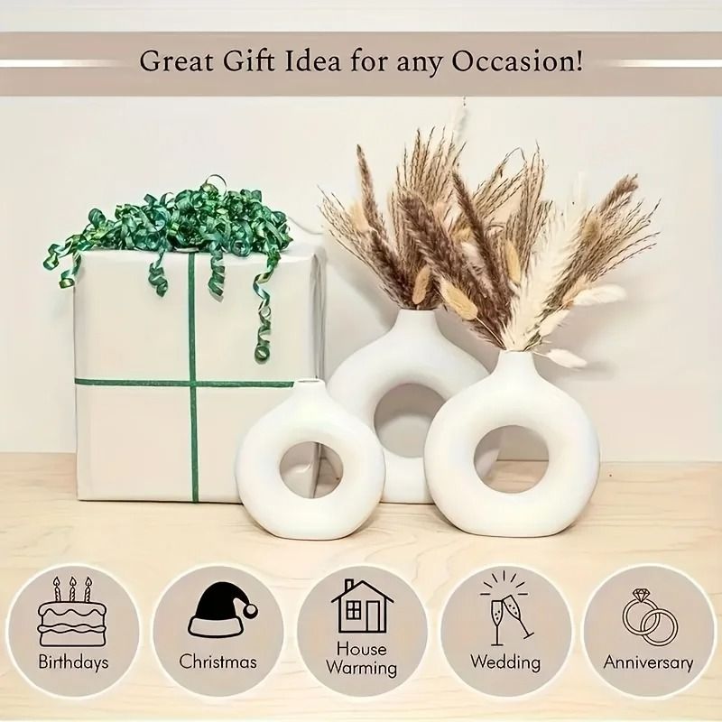 Durable Plastic Modern Decorative Donut Vase 2